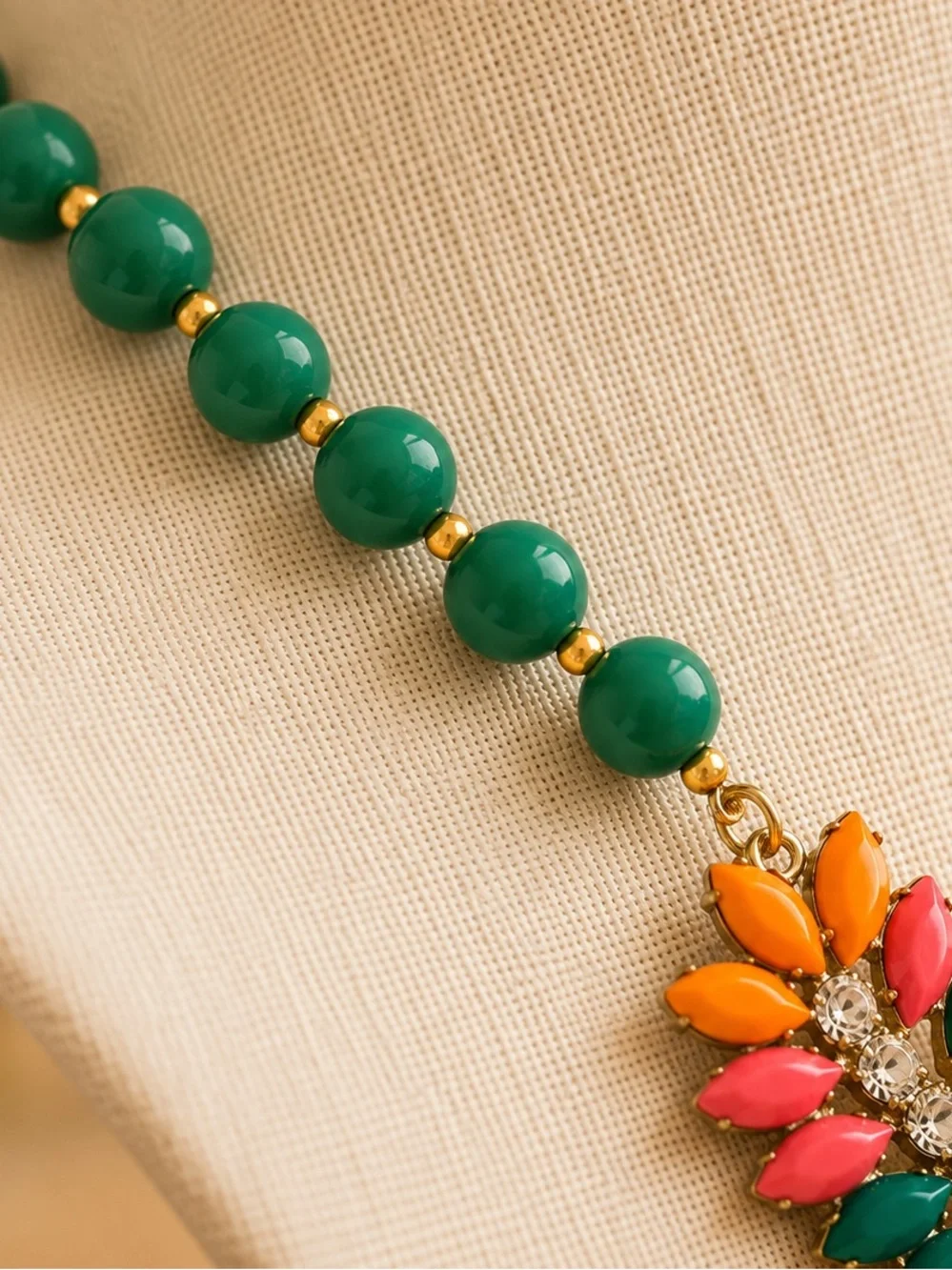 Boho Multicolor Rhinestone Floral Statement Necklace Bib Jewelry